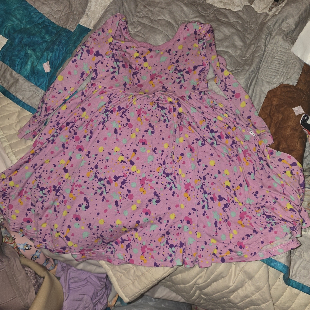 Little Sleepies Colorful Splatter Kids Dress